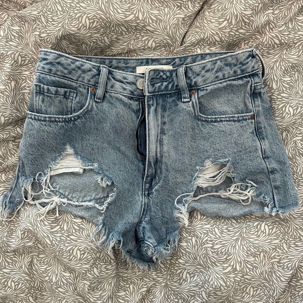 Distressed Denim Shorts